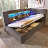 Polsterbett 90 x 200 cm Einzelbett mit LED, hydraulischem Produktbild-Vorschau 16