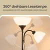 VASAGLE Deckenfluter Stehlampe mit Verstellbarer Leselampe Produktbild-Vorschau 6