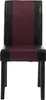 A front view of a dining chair with black and red upholstery and dark legs, isolated on a white background. Náhľad obrázku produktu