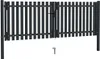vidaXL Dvoukřídlá ocelová plotová brána 300 x 75 cm Náhled obrázku produktu 1