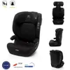 A black car seat is shown from multiple angles against a white background, along with certification logos. Náhled obrázku produktu