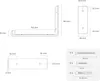 Diagrams showing the dimensions and included hardware for a shelf bracket. Produktbild-Vorschau