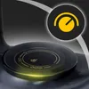A close-up of a black appliance with gold accents and a glowing yellow light at the base. A circular graphic with a yellow dial icon is superimposed in the upper right corner. Anteprima dell’immagine prodotto