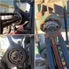 A collage of four close-up images showing mechanical parts, likely related to bearing removal or installation. Podgląd zdjęcia produktu