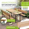 JUSKYS® Bierzeltgarnitur Kempten klappbar Natur 3-teilig Produktbild-Vorschau 2