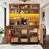 OKWISH Buffet - Buffet Haut Vintage avec Éclairage LED, Voir les images du produit 1