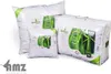 Several packaged pillows and duvets are displayed on a white background, with a logo in the bottom left corner. Produktbild-Vorschau