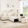 Merax L-förmiges ausziehbar Schlafsofa, Ecksofa mit Produktbild-Vorschau 3