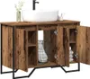 vidaXL Meuble sous lavabo vieux bois 91 x 35 x 60 cm Bois Voir les images du produit 2