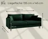 LIKMA 3 Sitzer Sofa Mara 209 cm mit Schlaffunktion und Produktbild-Vorschau 7