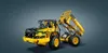 A yellow and black LEGO Technic Volvo L350F wheel loader is shown against a plain gray background. Produktbild-Vorschau