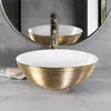 Rea Aufsatzwaschbecken Stella Round Brush Gold White Produktbild-Vorschau 3
