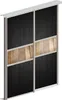 A 3D rendering of a sliding door wardrobe system. Produktbild-Vorschau