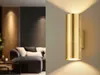 Trendige LED Wandleuchte in gold foliert 16,5cm Ø6cm, Up & Produktbild-Vorschau 6