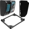 A black Makita battery charger and a mounting bracket are shown against a white background. Produktbild-Vorschau