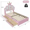 A diagram of a pink children's bed with dimensions indicated. Produktbild-Vorschau