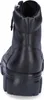 The back view of a black leather high-top boot with a thick platform sole. Voir les images du produit