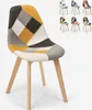 Patchwork chaise en bois et tissu pour cuisine bar Voir les images du produit 6