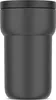 A dark gray, cylindrical travel mug with a lid. Voir les images du produit