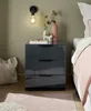Nachtkommode >Pari< 3 Schubladen, Graphit / Glas Produktbild-Vorschau 8
