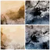 Wanduhr - Quadrat - Glasuhr - Abstraktion Wolken Berge - Produktbild-Vorschau 8