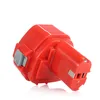 A red power tool battery is shown against a white background. Voir les images du produit