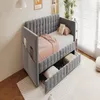 Letto imbottito 90x190 cm grigio, rivestito in velluto, con Anteprima dell’immagine prodotto 7