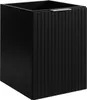 A black bathroom cabinet with a fluted front and a silver handle. Anteprima dell’immagine prodotto