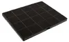 A black charcoal filter for an appliance, shown from a diagonal angle against a white background. Voir les images du produit