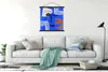 MuchoWow® Textilposter Porträt - Blau - Abstrakt 90x90 cm Produktbild-Vorschau 3