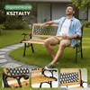 Czarna ławka ogrodowa MIRT z lakierowanym drewnem i Podgląd zdjęcia produktu 5