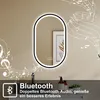 LED Badspiegel Oval 45×75cm mit Beschlagfrei Bluetooth Uhr Produktbild-Vorschau 3