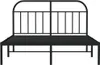 vidaXL Bettgestell mit Kopfteil Metall Schwarz 140x200 cm Produktbild-Vorschau 4