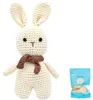 Handgestrickter Hase gehäkelt aus Baumwolle Spielzeug 18 cm Produktbild-Vorschau 5