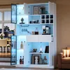Merax Vitrine mit LED, Hochschrank mit 6 Türen und 2 Produktbild-Vorschau 1