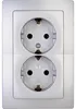 Kopp Schutzkontakt-Steckdose 2-fach Paris silber, 941120089 Produktbild-Vorschau 1