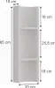 Regal Vicco Sherry Weiß 20 x 65 cm mit 3 Ablagefächern, Produktbild-Vorschau 1