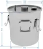 A stainless steel smoker with dimensions indicated. Produktbild-Vorschau