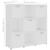 The Living Store Bücherregal Weiß 90x30x90 cm Holzwerkstoff Produktbild-Vorschau 8