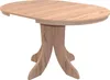 A light brown oval dining table with a pedestal base, shown against a white background. Produktbild-Vorschau