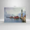 Bilder auf glas - Hafen Laterne Boot - 100x70cm - Produktbild-Vorschau 3