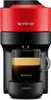 A red and black Nespresso coffee machine with a glass mug of coffee. Anteprima dell’immagine prodotto