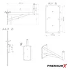 PremiumX 80 cm Uchwyt ścienny stal ocynkowana SAT Uchwyt Podgląd zdjęcia produktu 3