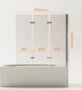 A diagram of a shower screen for a bathtub, showing dimensions. Produktbild-Vorschau