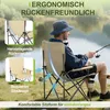 Skládací rybářská židle UISEBRT Outdoor, krémová, s pevným Náhled obrázku produktu 4