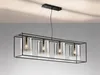 LED Balken Pendelleuchte 4 flammig Schwarz Lampenschirme Produktbild-Vorschau 3