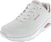 A white Skechers sneaker with red accents. Produktbild-Vorschau