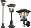 Three different types of outdoor solar garden lights are displayed against a white background. Produktbild-Vorschau