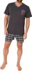 Normann Herren kurzarm Schlafanzug Shorty Pyjama mit Hose Produktbild-Vorschau 1