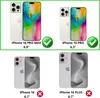 A collage of four images showing different iPhone models and their camera sizes, with checkmarks and crosses indicating compatibility or incompatibility. Produktbild-Vorschau